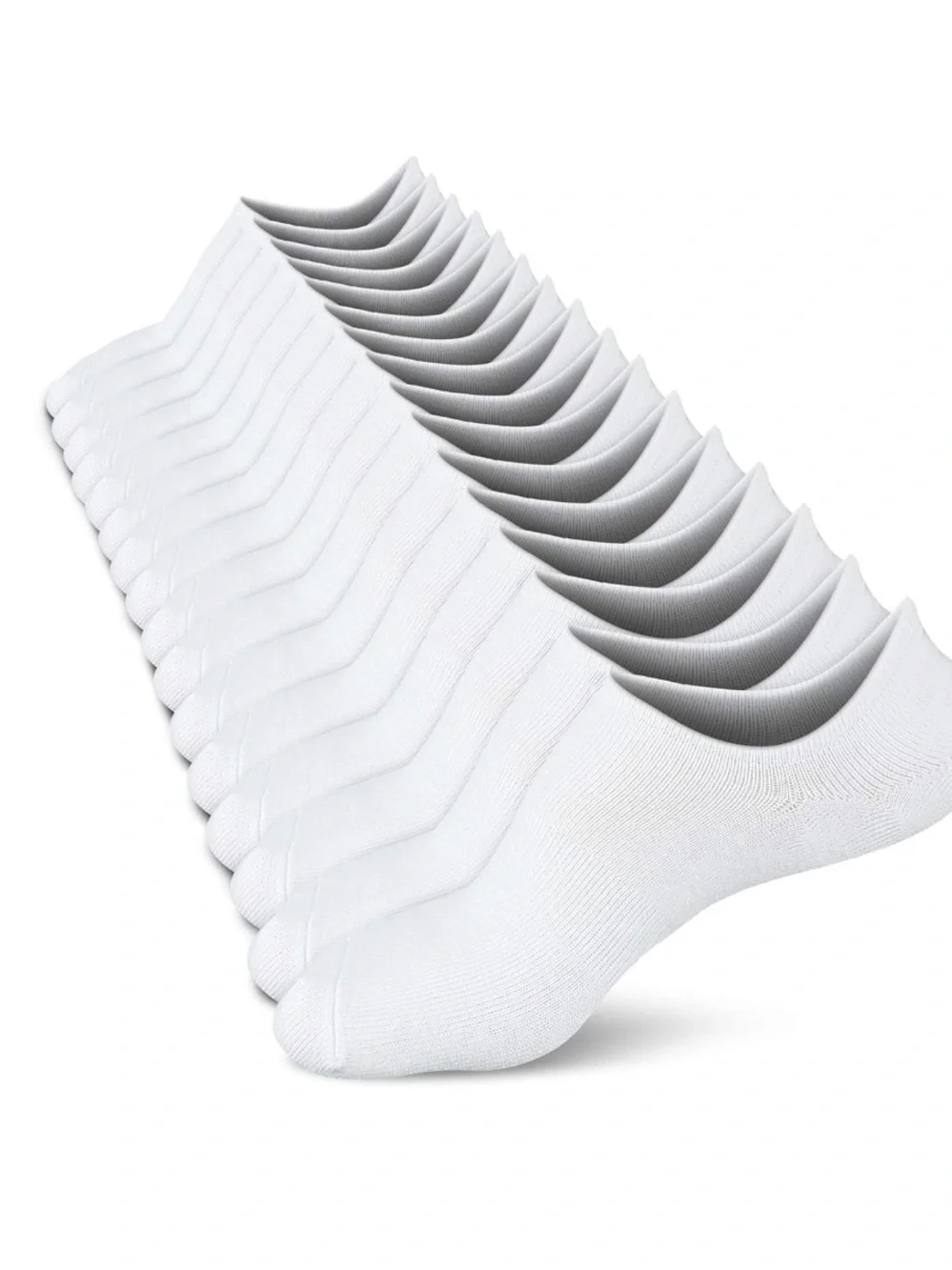 Women's White No-Show Non Slip Socks - 8 Pair Pack